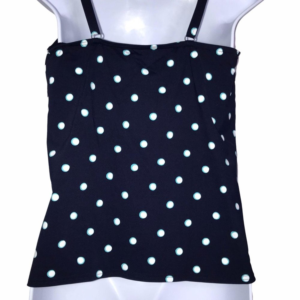 Lands' End Blue Polka Dot Lined Tankini Top 6L - Picture 8 of 8